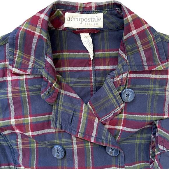 Y2K Vintage Plaid Preppy Coquette Blazer Women’s LARGE 90s Old Money - Picture 3 of 7